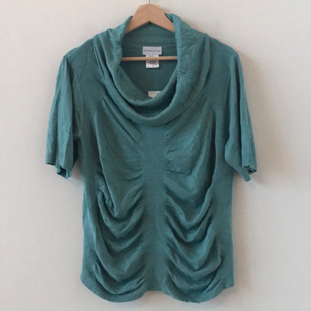 NWT Soft Surroundings teal sweater